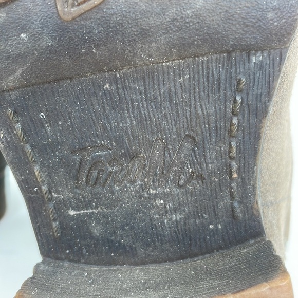 Tara M Boots Women's 10 Brown Leather Taya Midi Calf Boot Southwest Fabric Print - Picture 13 of 14